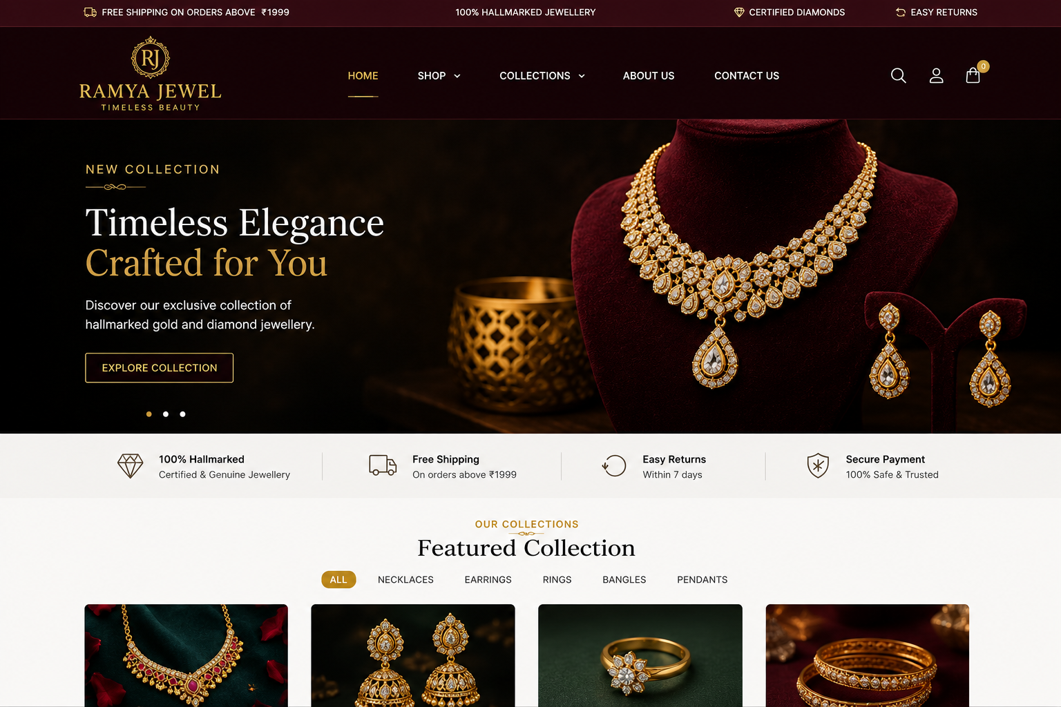 Jewellery ecommerce project